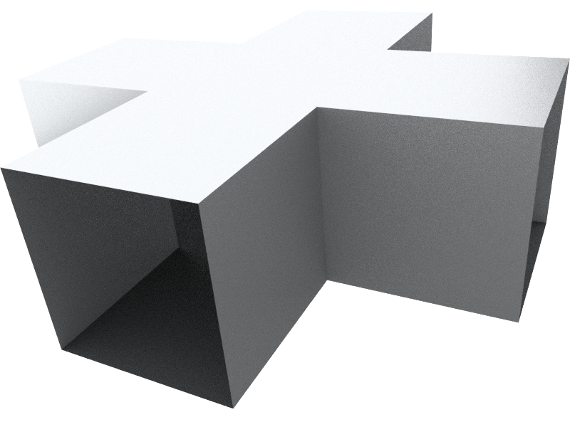 Galvanized steel four-way duct cross fitting for complex HVAC distribution