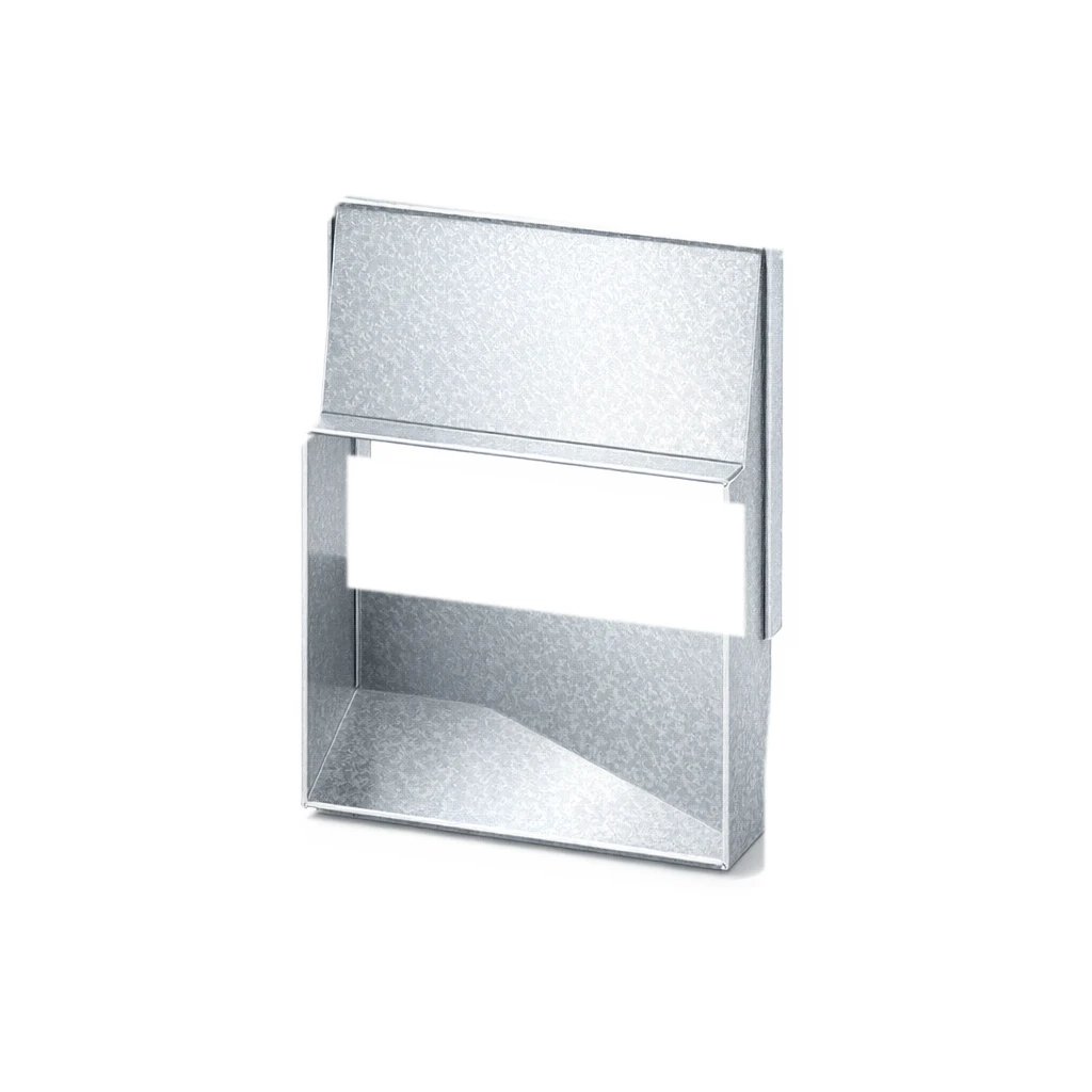 Rectangular duct offset viewed from the side showing the two angled bends