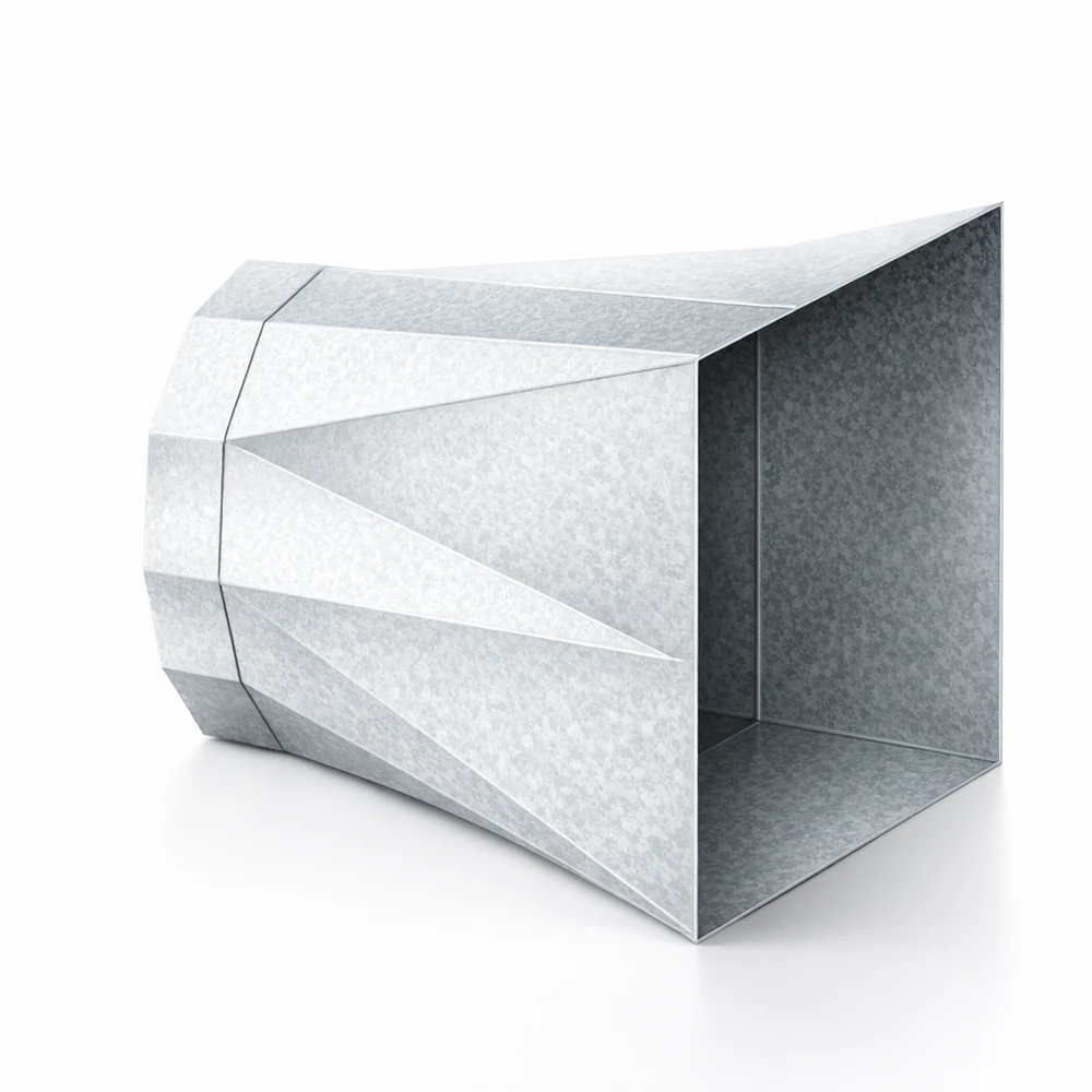 Galvanized square-to-round adapter