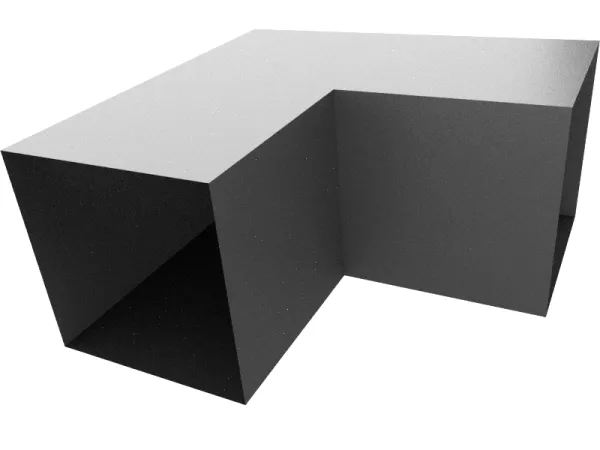 Stainless steel 90-degree duct elbow for commercial HVAC installations
