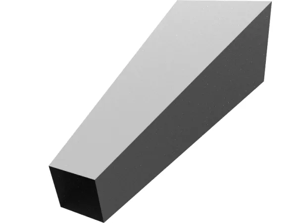Stainless steel duct transition for industrial ventilation trunk lines